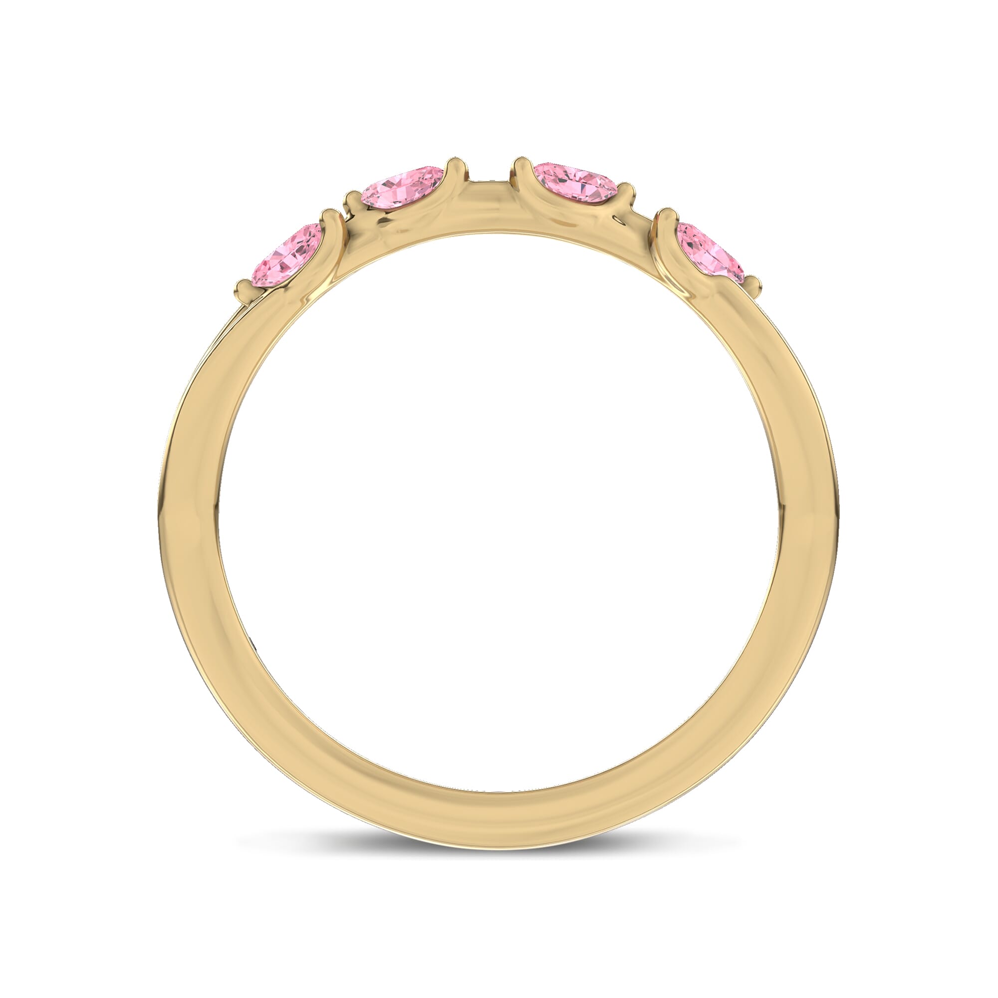 18K Yellow Gold Petal Radiance Pink Sapphire Band by Christian Siriano