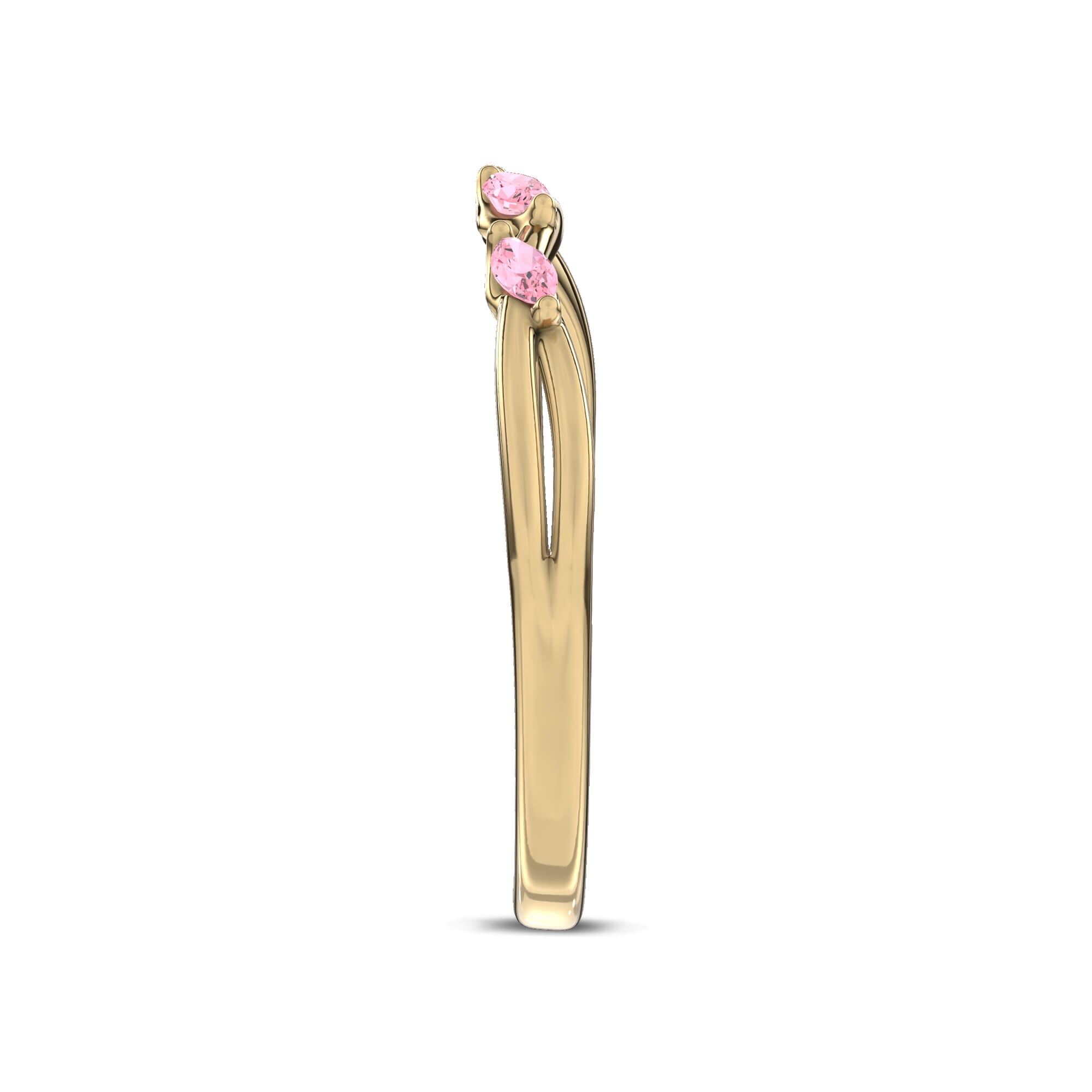 18K Yellow Gold Petal Radiance Pink Sapphire Band by Christian Siriano