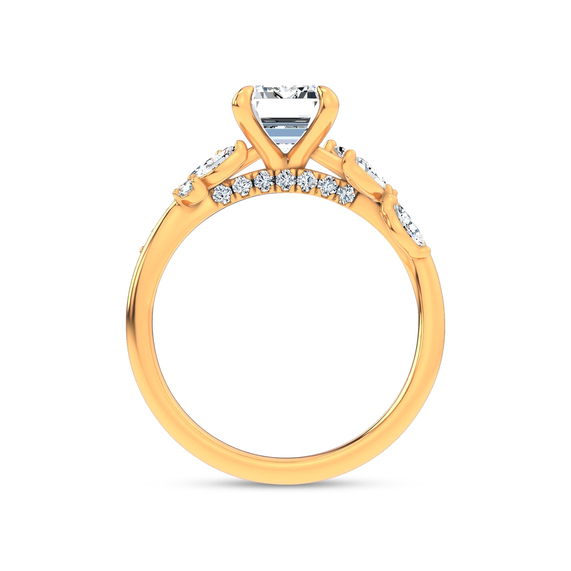 14K Yellow Gold Lea Nature-Inspired Engagement Ring
