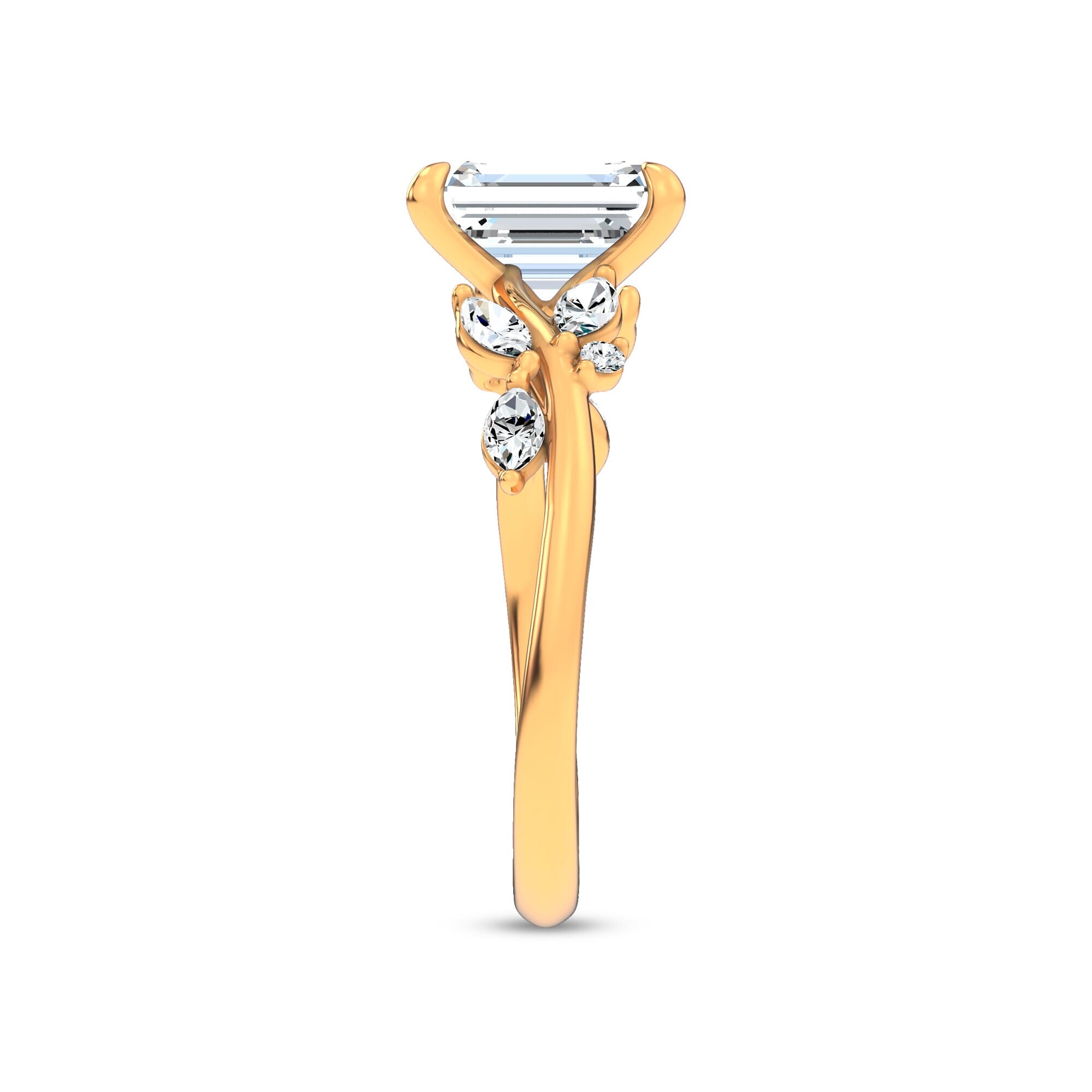 14K Yellow Gold Lea Nature-Inspired Engagement Ring