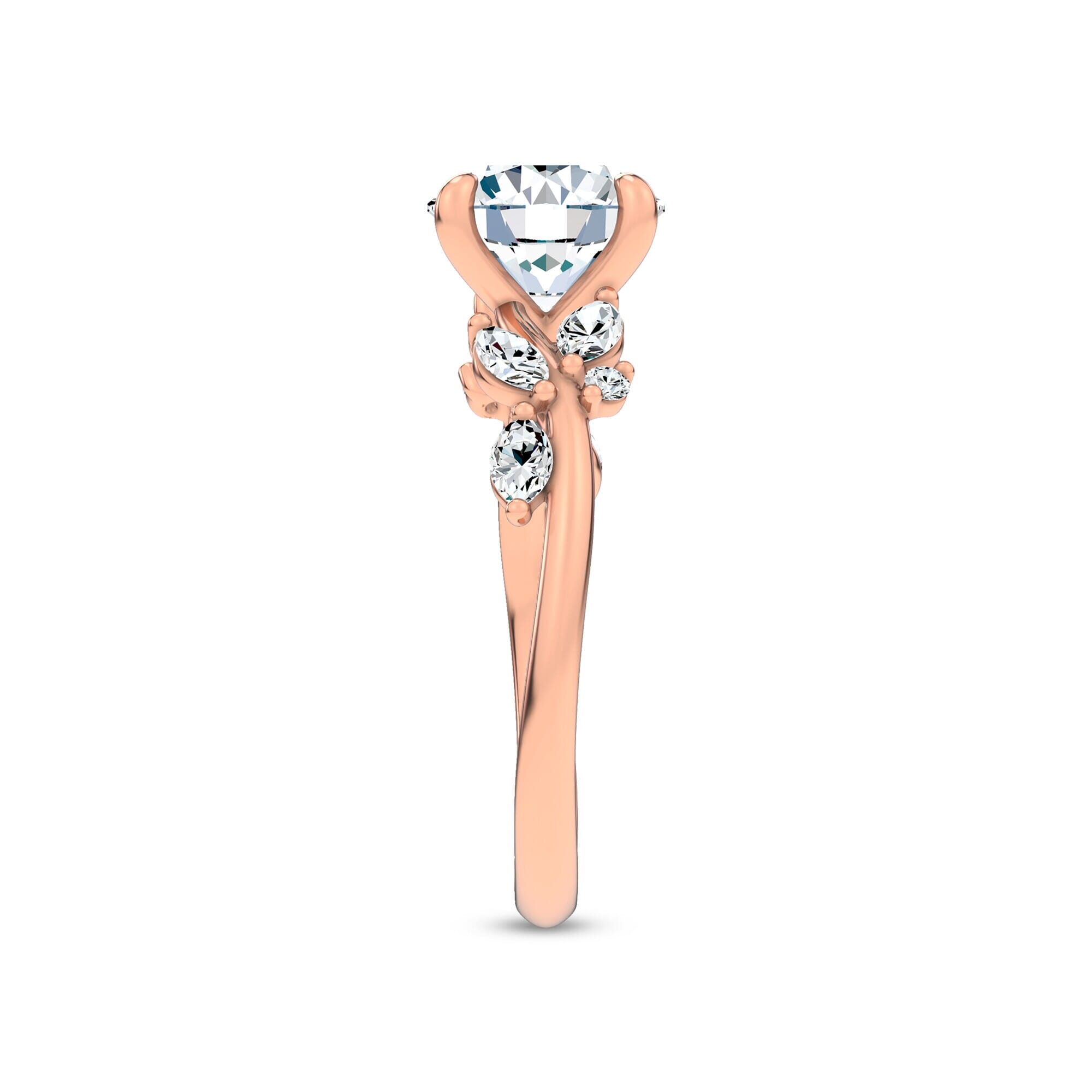 14K Rose Gold Lea Nature-Inspired Engagement Ring