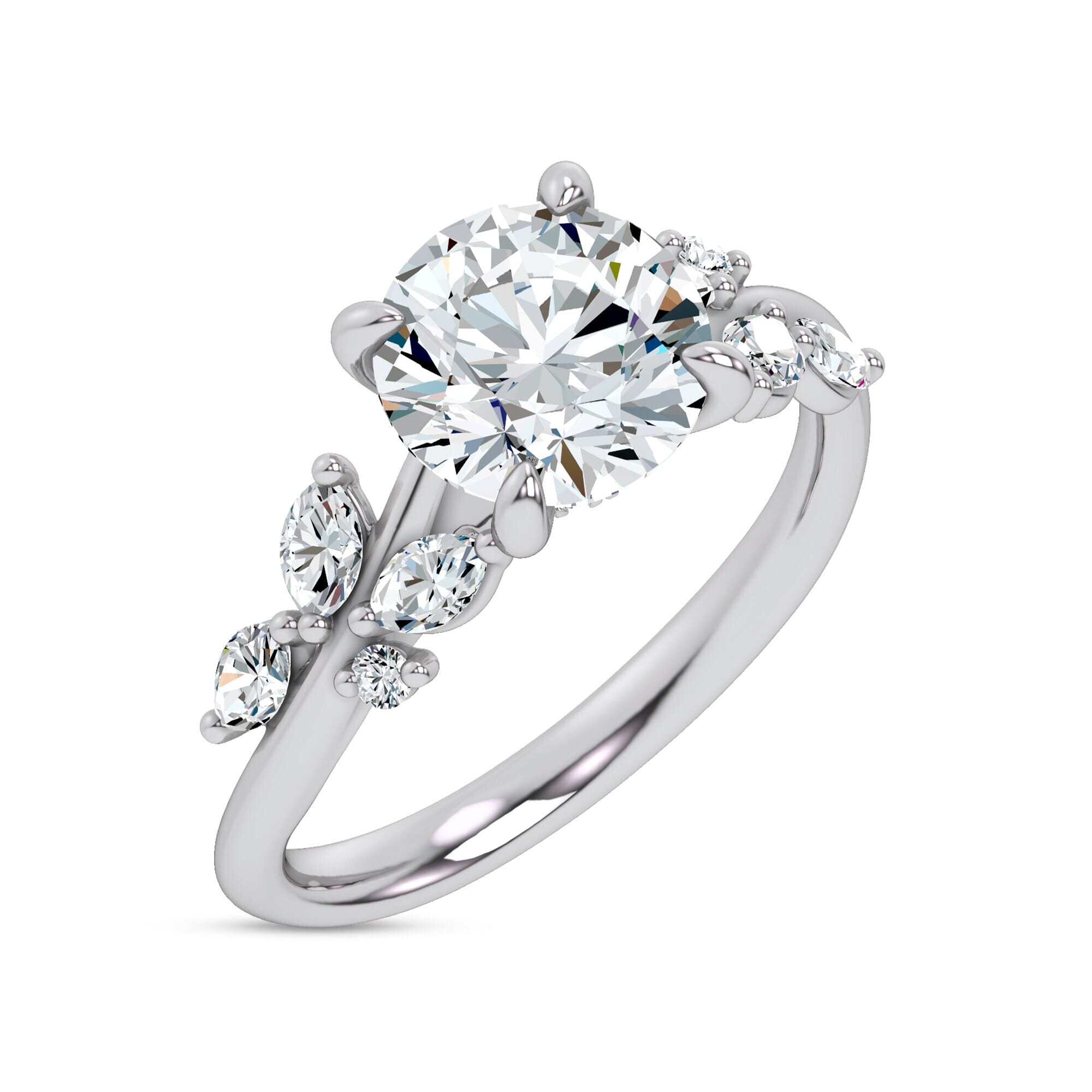 Platinum Lea Nature-Inspired Engagement Ring