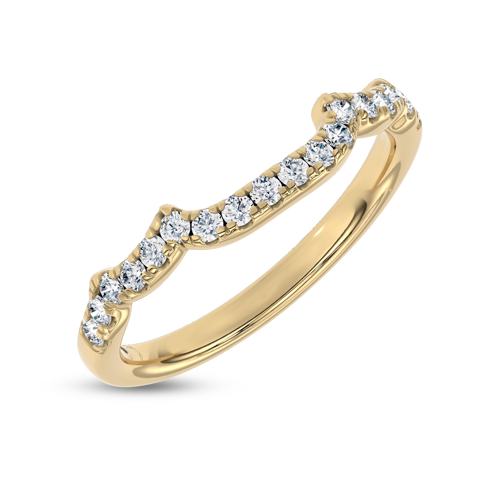18K Yellow Gold Valora Contoured Pavé Lab Band by Christian Siriano