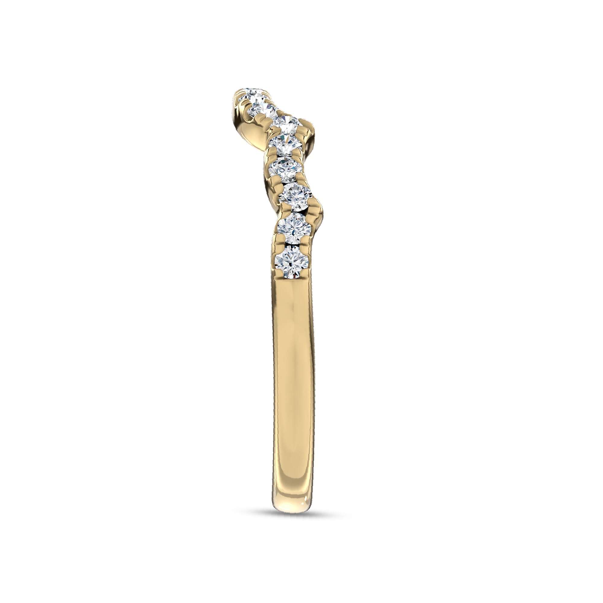 18K Yellow Gold Valora Contoured Pavé Lab Band by Christian Siriano