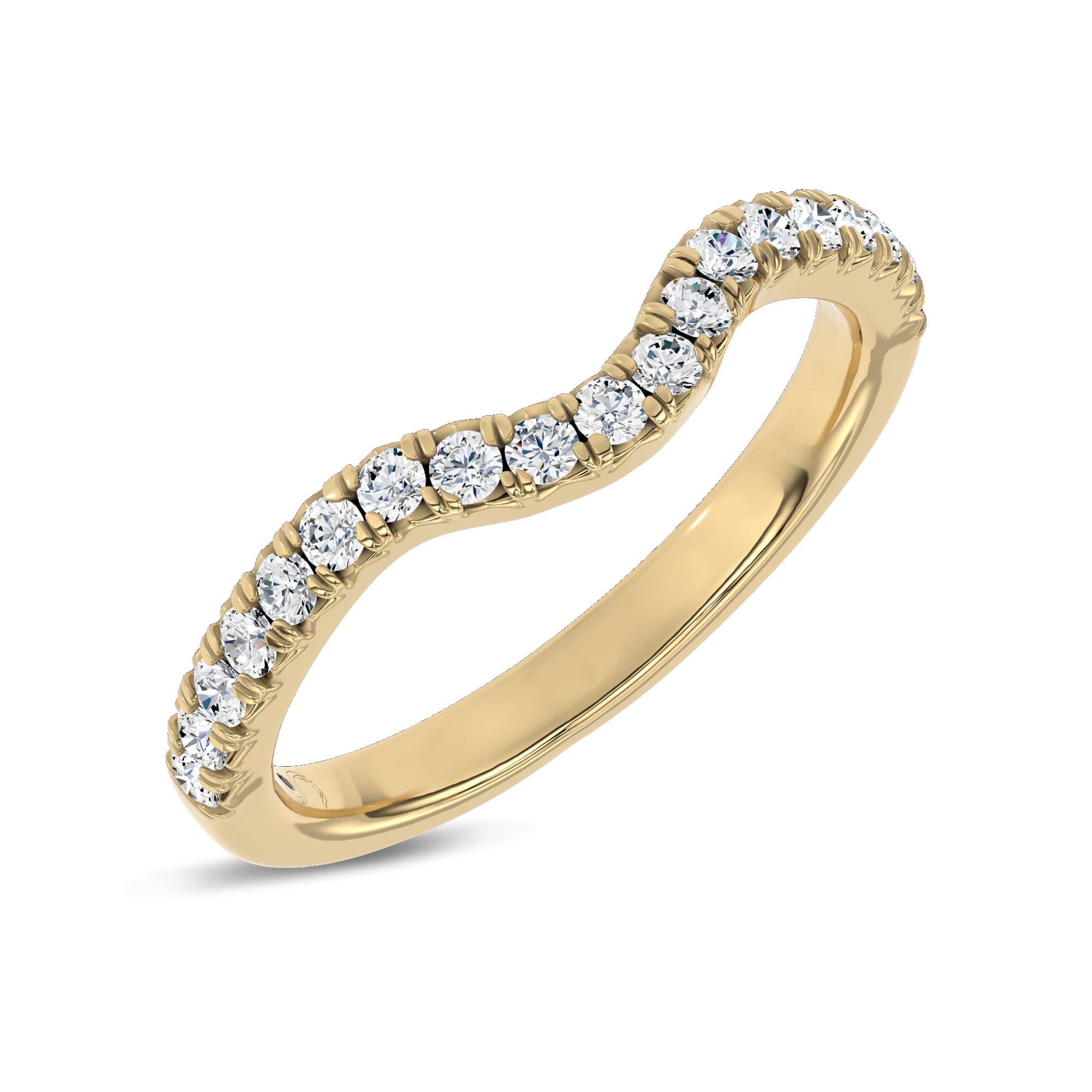 18K Yellow Gold Moonlit Veil Band by Christian Siriano