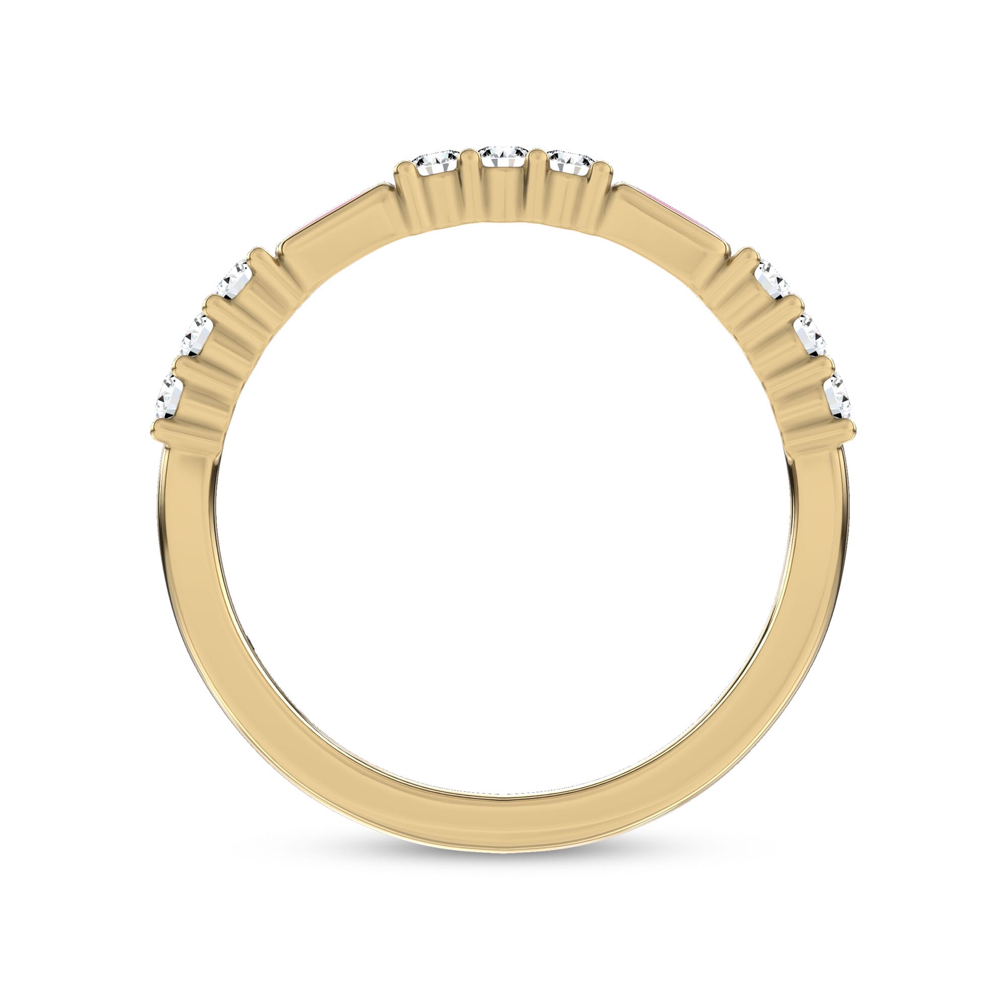 18K Yellow Gold Colvivre Pink Ceramic Diamond Band by Christian Siriano