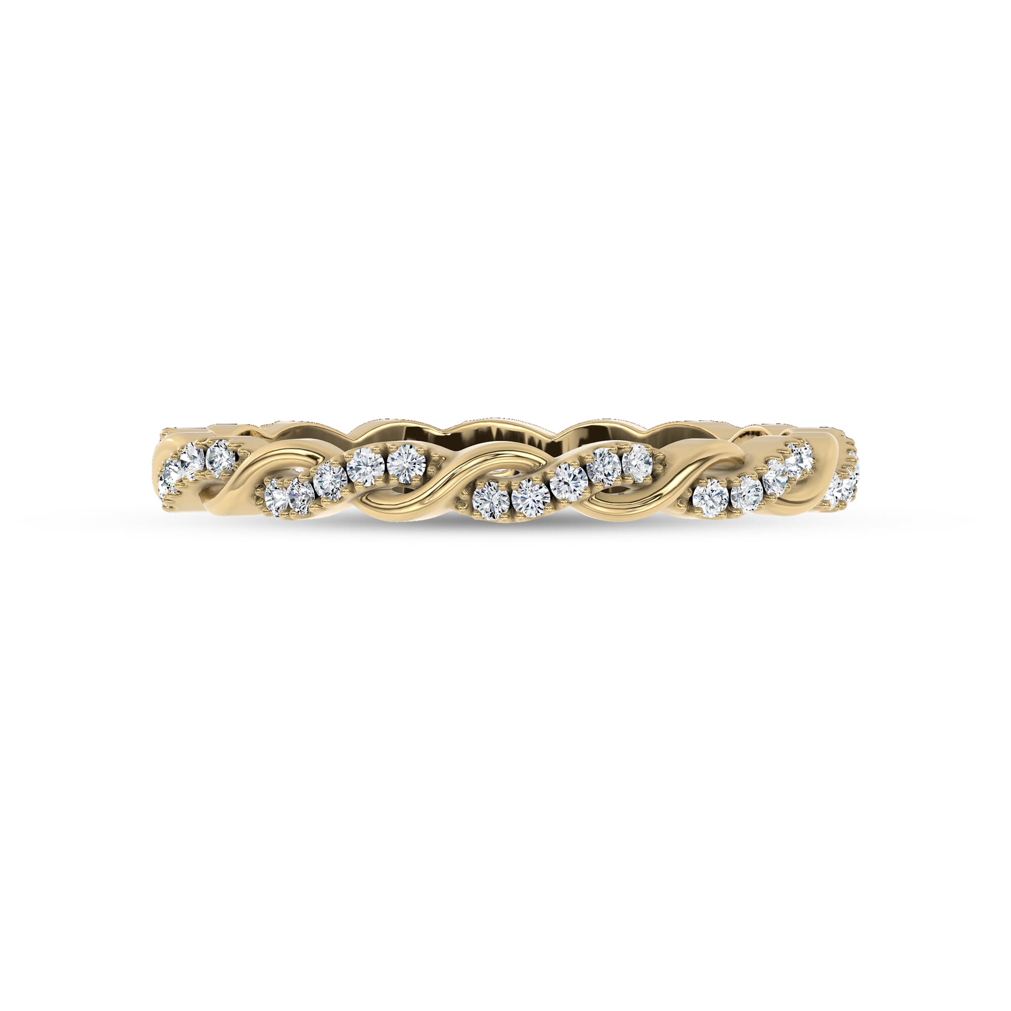Woven Love Pavé Diamond Eternity Band by Christian Siriano