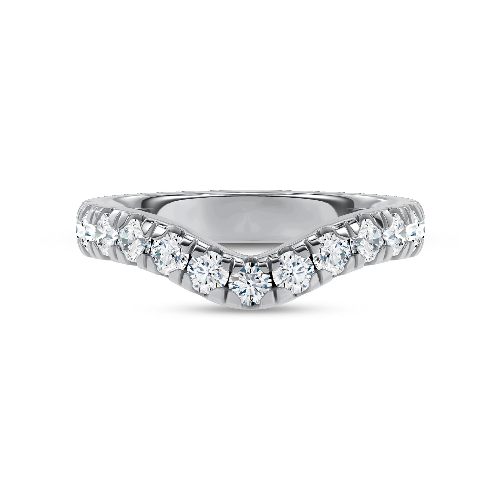 Linda Curved Pavé Diamond Band (3mm)