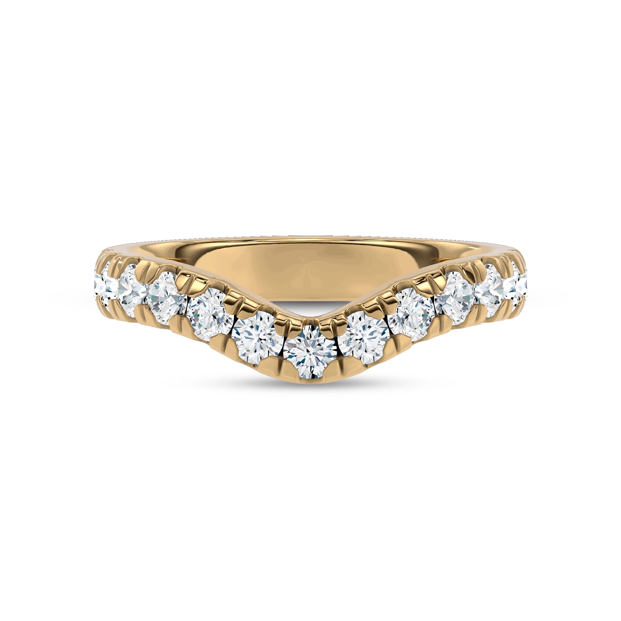 Linda Curved Pavé Diamond Band (3mm)