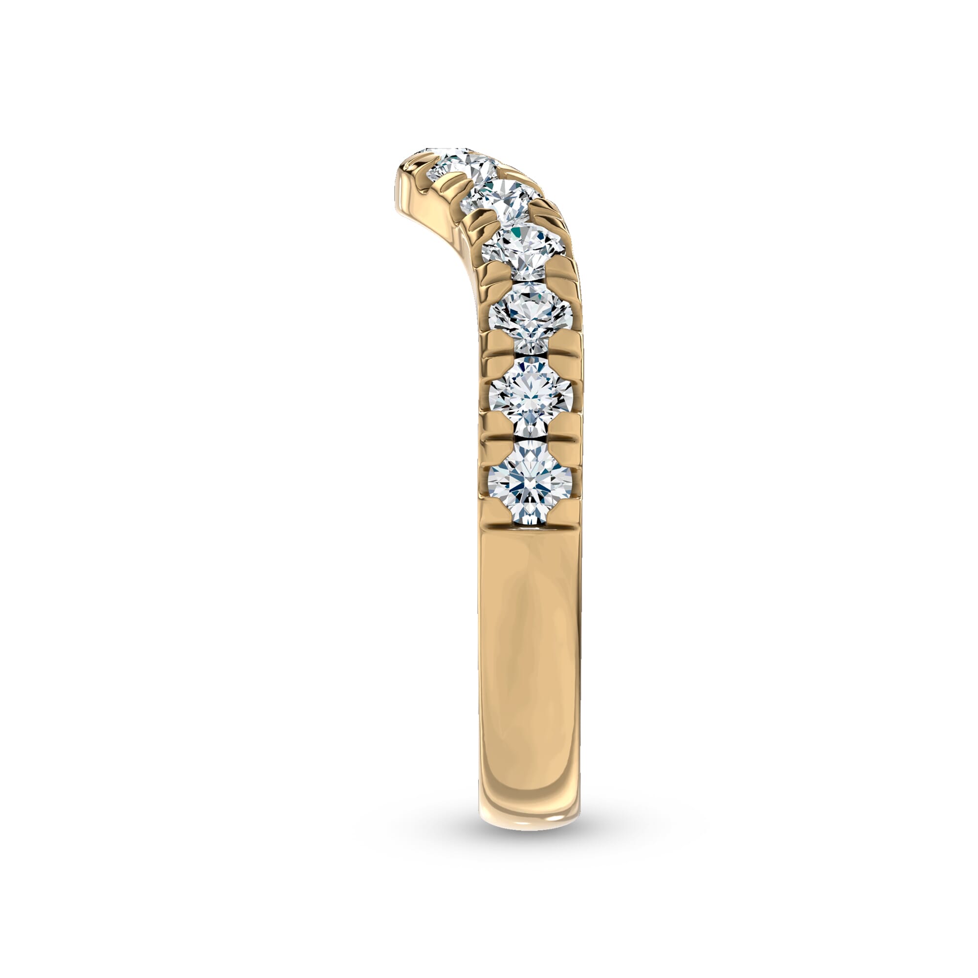 Linda Curved Pavé Diamond Band (3mm)
