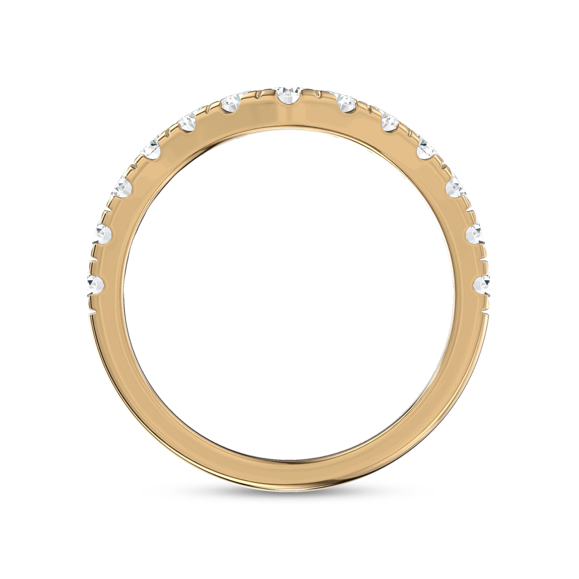 Linda Curved Pavé Diamond Band (3mm)