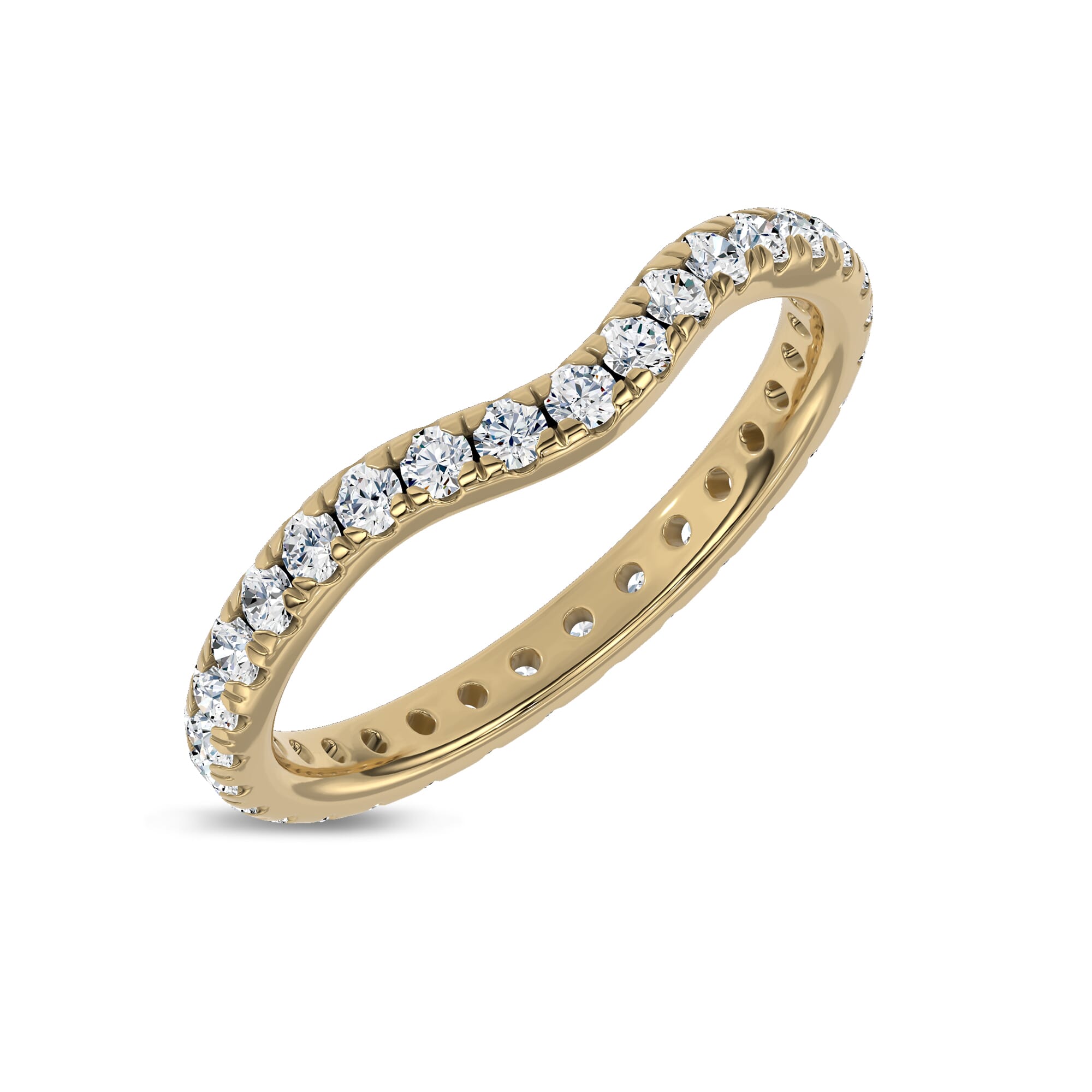 Linda Curved Lab Diamond Eternity Band (2mm)