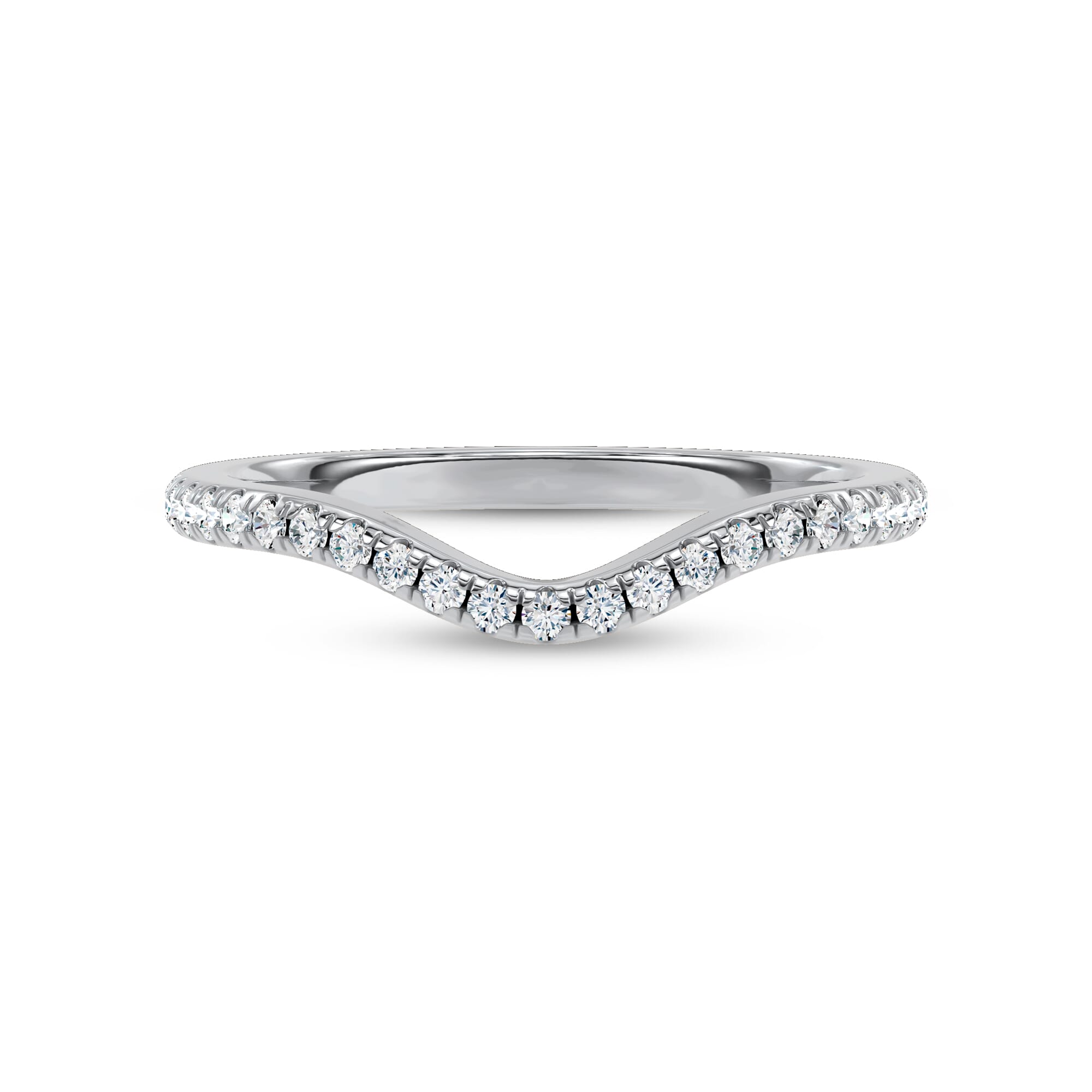 Linda Curved Pavé Diamond Band (1.5mm)