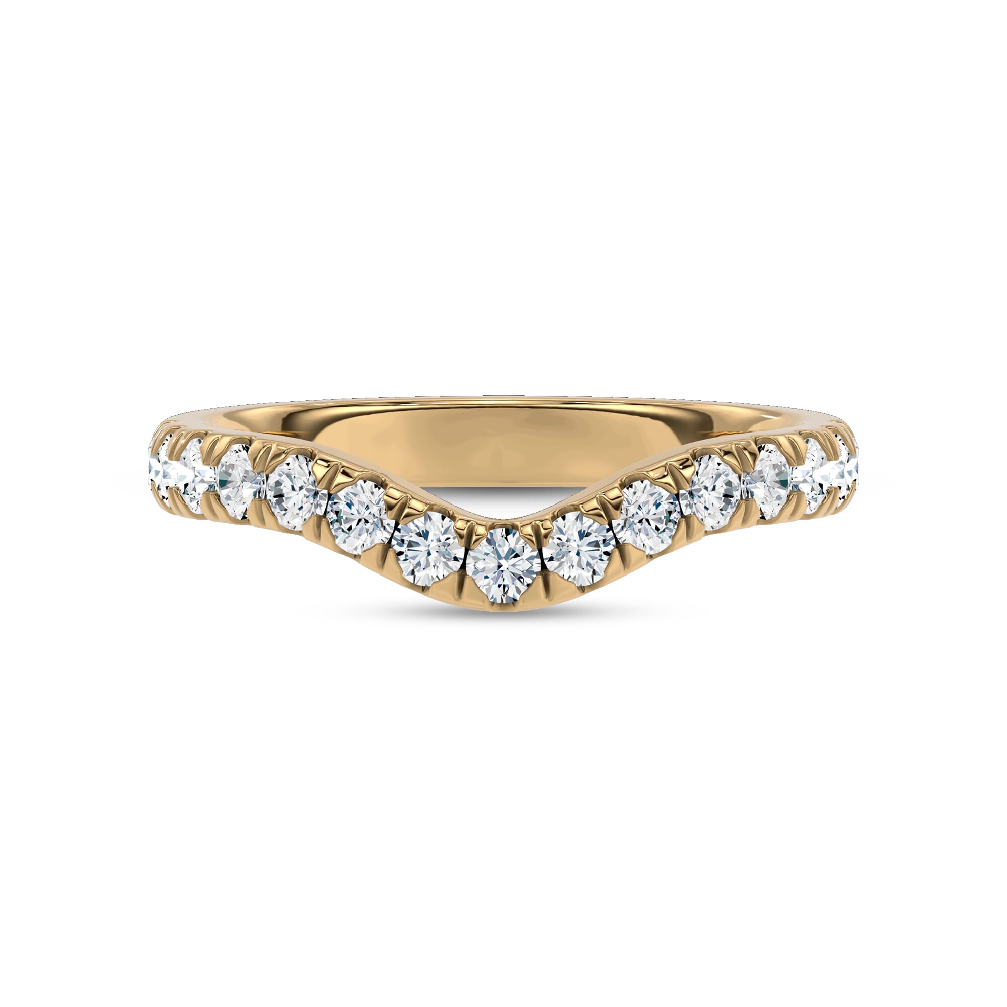 Linda Curved Pavé Lab Diamond Band (2.5mm)