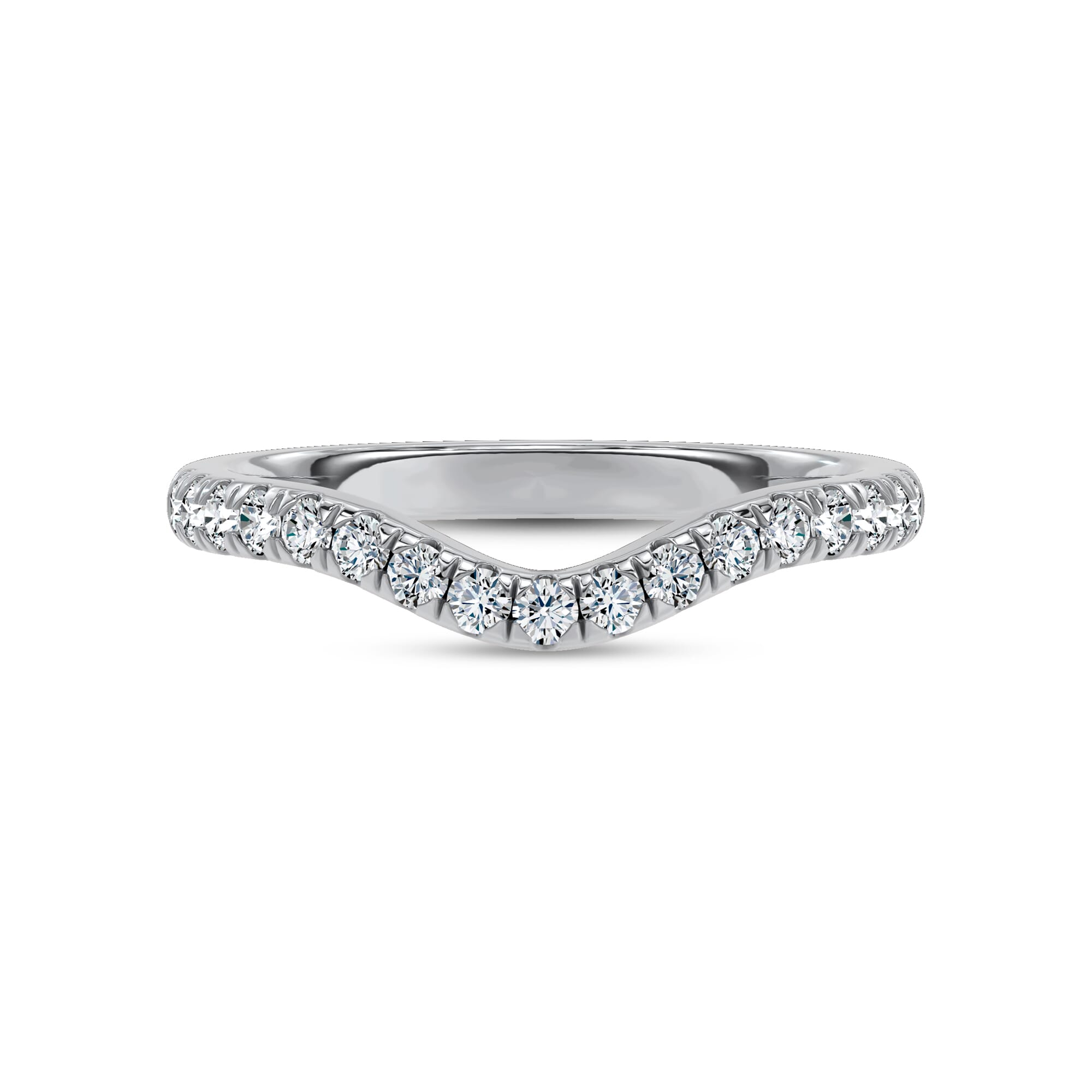 Boda Curved Pavé Diamond Band (2mm)