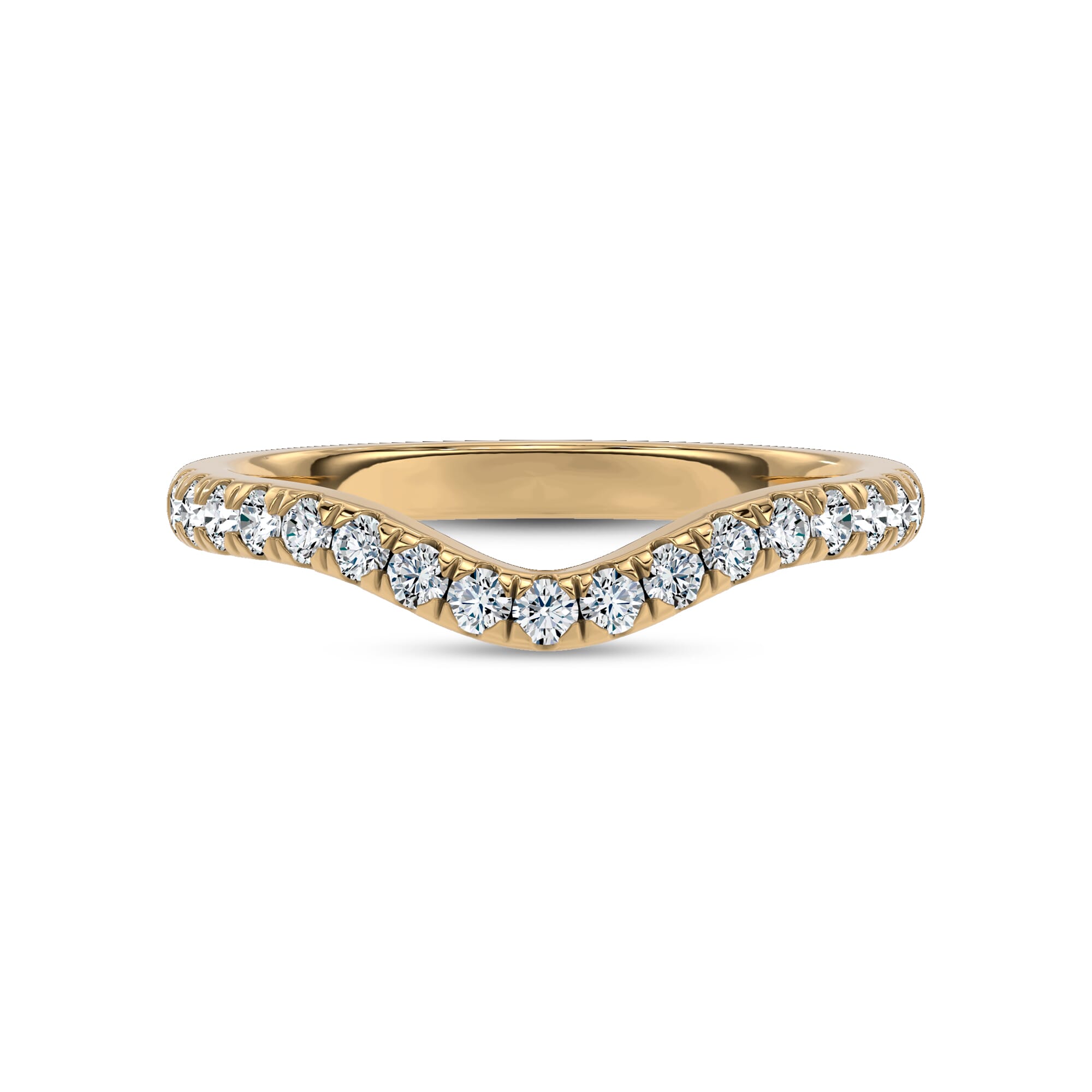 Linda Curved Pavé Diamond Band (2mm)